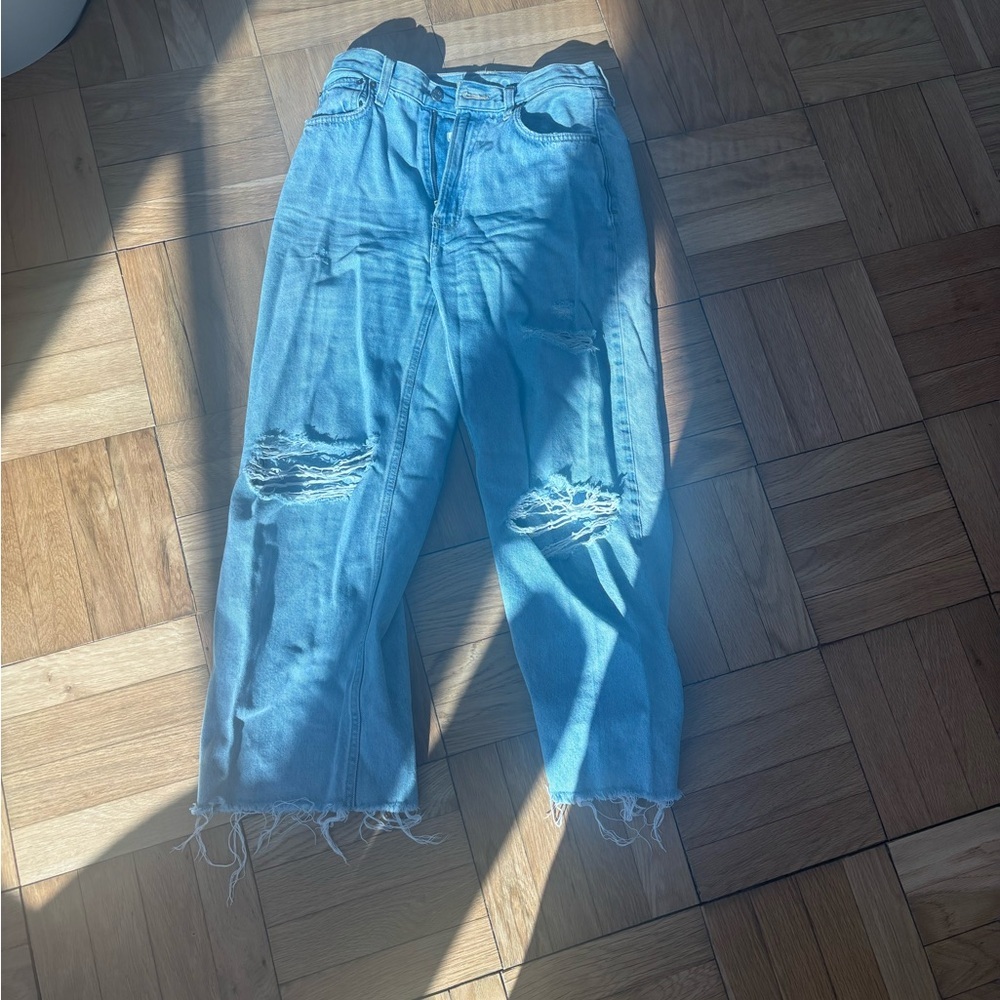 Ética Devon wide leg high waisted jeans with distressing details - Picture 3 of 11